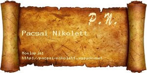 Pacsai Nikolett névjegykártya